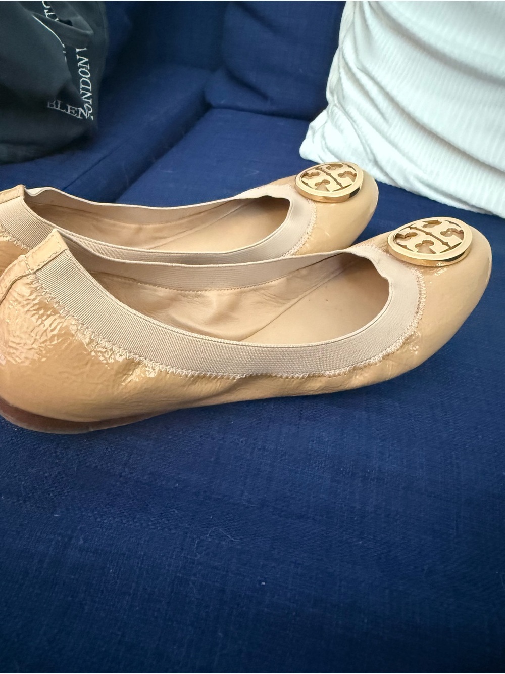 Tory Burch Nude Leather Ballet Flats